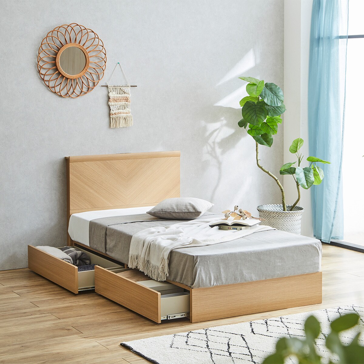 すのこシングルベッドフレーム(KG フラット 浅型 LBR) | ニトリネット