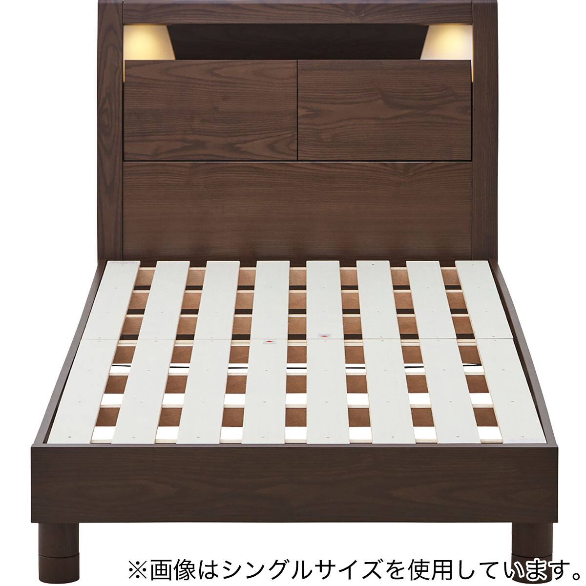 ニトリ　すのこ　セミダブルベッド すのこベッドフレーム セミダブル (KB ST 棚・コンセント・ライト付き