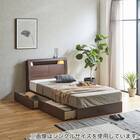 棚・コンセント・照明付きセミダブルベッドフレーム(KB MBR 引出付き/すのこ) 1枚目画像