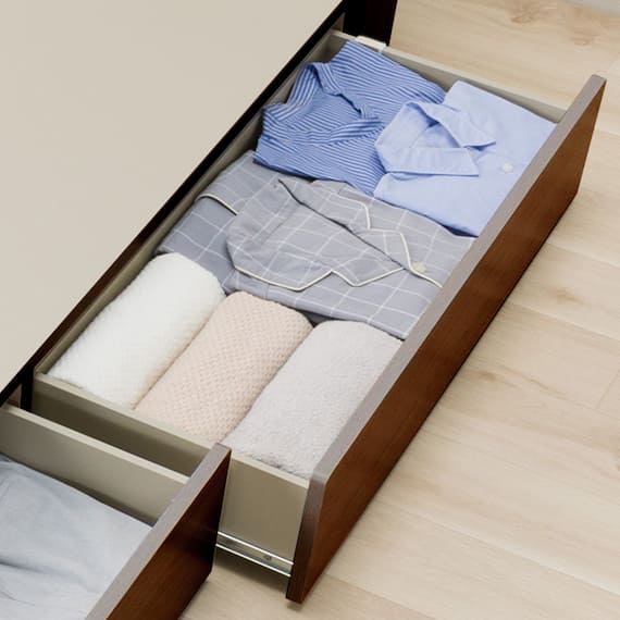 棚・コンセント・照明付きセミダブルベッドフレーム(KB MBR 引出付き/すのこ) 11枚目画像