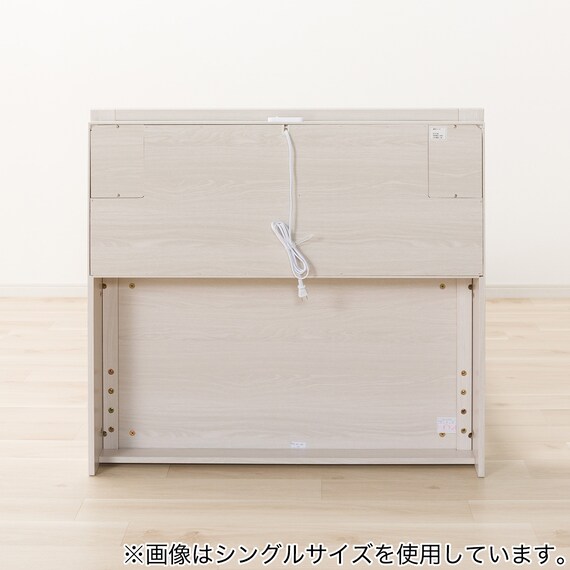 すのこベッドフレーム ダブル (KB ST 棚・コンセント・ライト付き 高さ調整可 WW) 15枚目画像