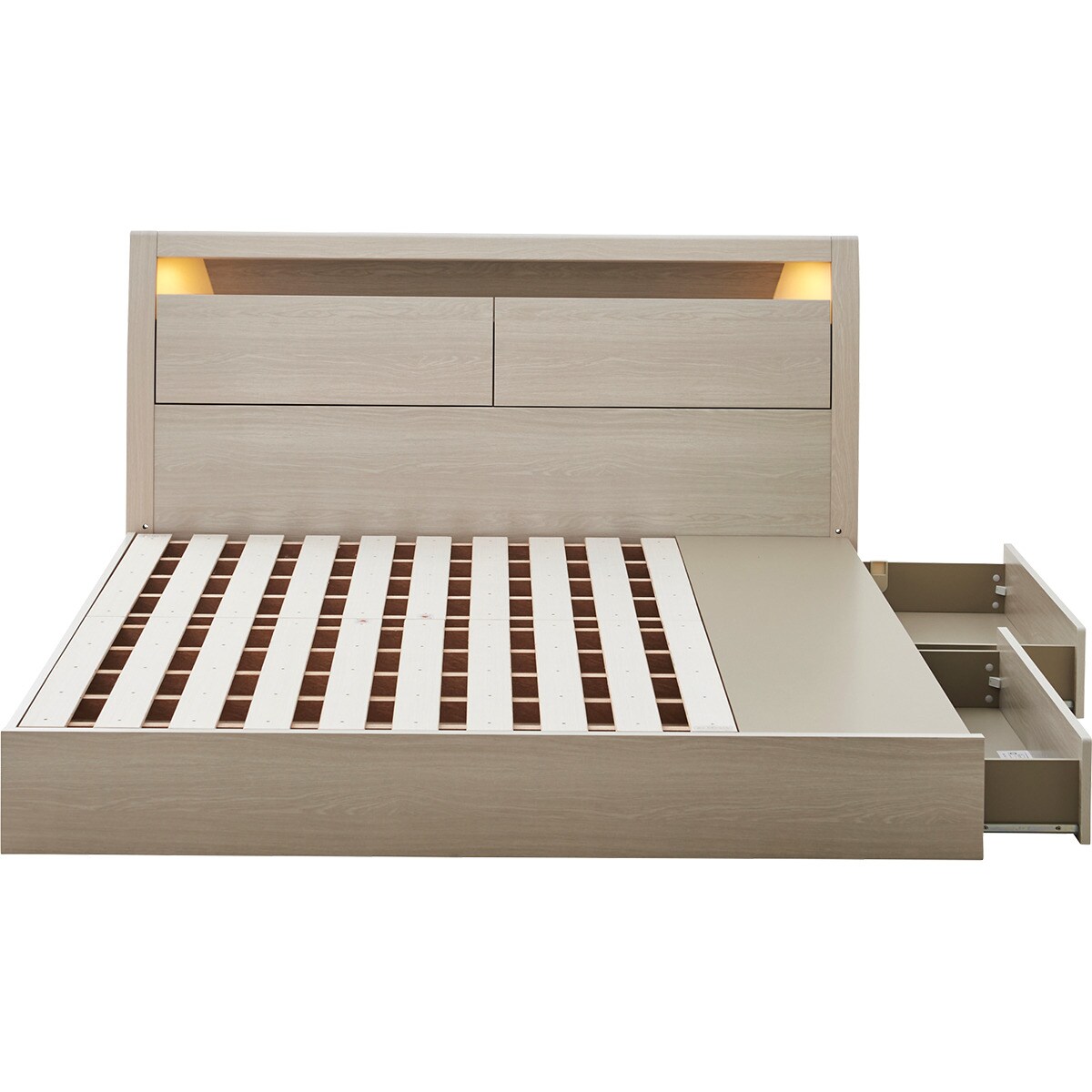 ニトリ　ベットフレーム　クイーンベット　収納付きベット　コンセント　LED照明 ニトリ（NITORI） クイーン 収納付きベッドフレーム(NS-001 深型/床板