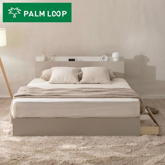 ダブル コンセント棚付きチェストベッド (ストカトーレアイボリー) 2枚目画像