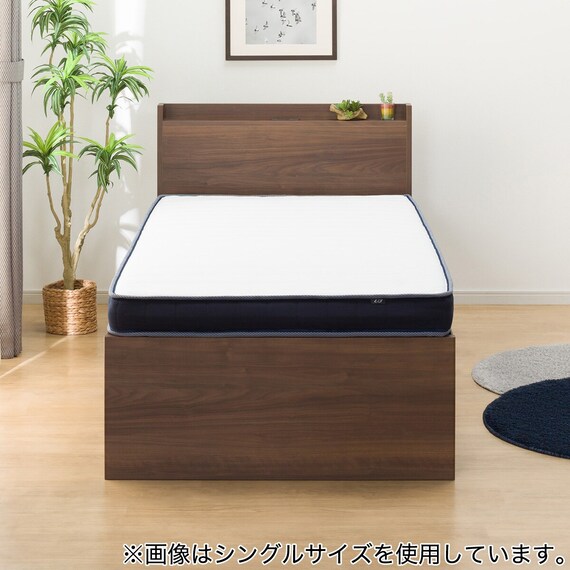 【大容量収納×棚・コンセント付き】チェストベッド + マットレスセット シングル (N-ジオT2 40M-S すのこ MBR2/U3-03 EM) 14枚目画像
