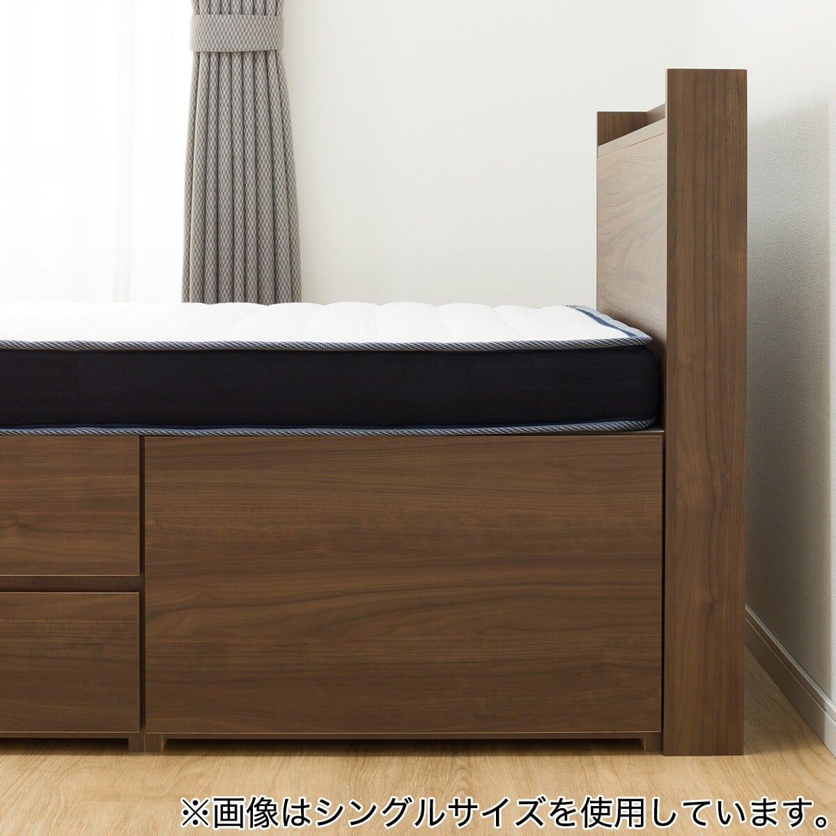 大容量収納×棚・コンセント付き】チェストベッド + マットレスセット