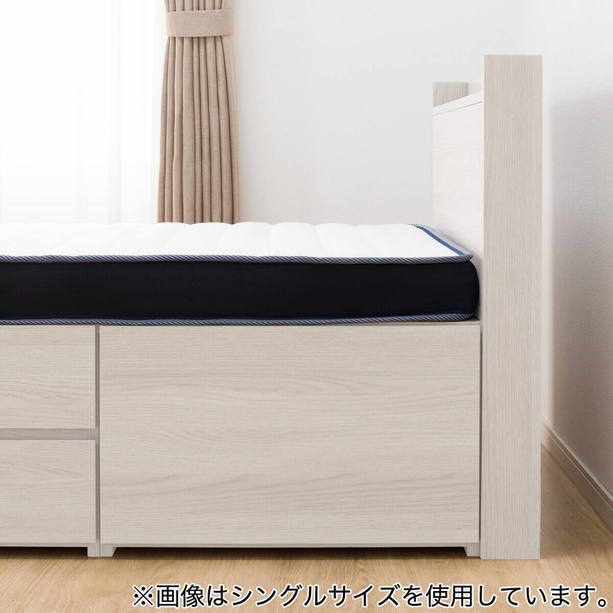 ニトリ シングルベッド マットレス付き 大容量収納×棚・コンセント付き】チェストベッド + マットレスセット