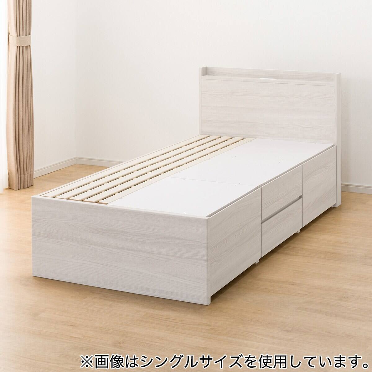 大容量収納×棚・コンセント付き】チェストベッド + マットレスセット