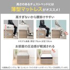 【大容量収納×棚・コンセント付き】チェストベッド + マットレスセット シングル (N-ジオT2 40M-S すのこ GW/U3-03 EM) 2枚目画像