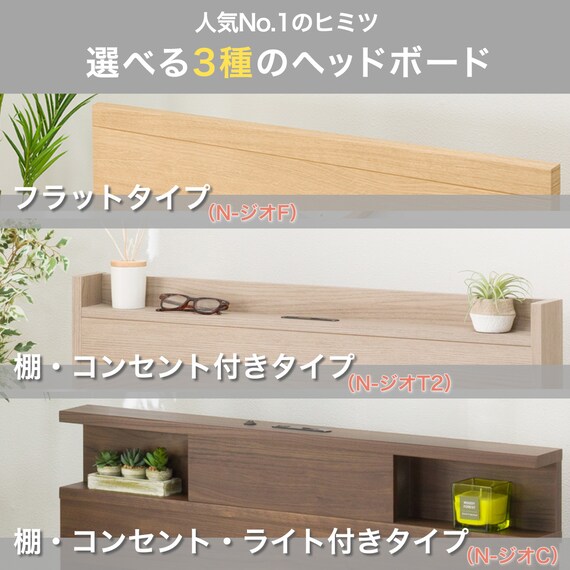 【大容量収納×棚・コンセント付き】チェストベッド + マットレスセット シングル (N-ジオT2 40M-S すのこ GW/U3-03 EM) 10枚目画像