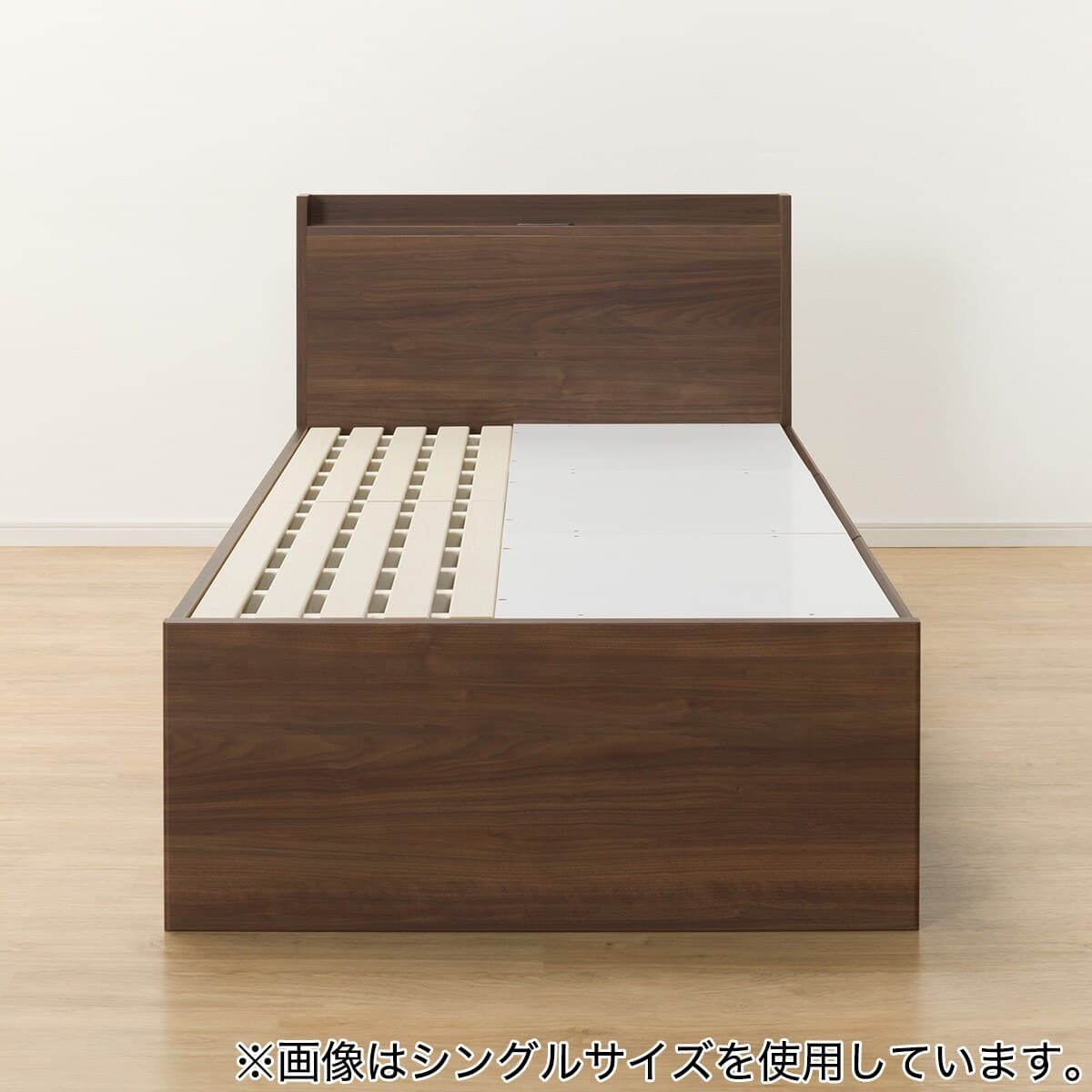 大容量収納×棚・コンセント付き】チェストベッド + マットレスセット