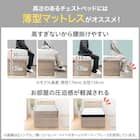 【大容量収納×棚・コンセント付き】セミダブルチェストベッドフレーム (N-ジオT2 40M-S すのこ WW) 10枚目画像