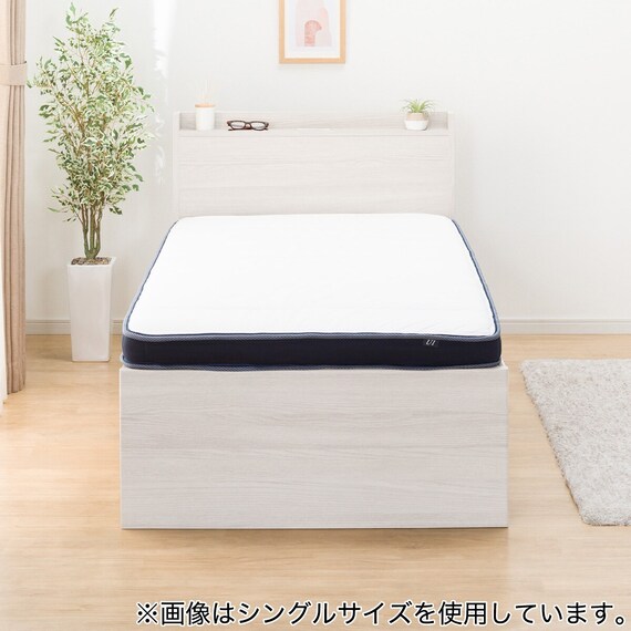 大容量収納×棚・コンセント付き】チェストベッド + マットレスセット 