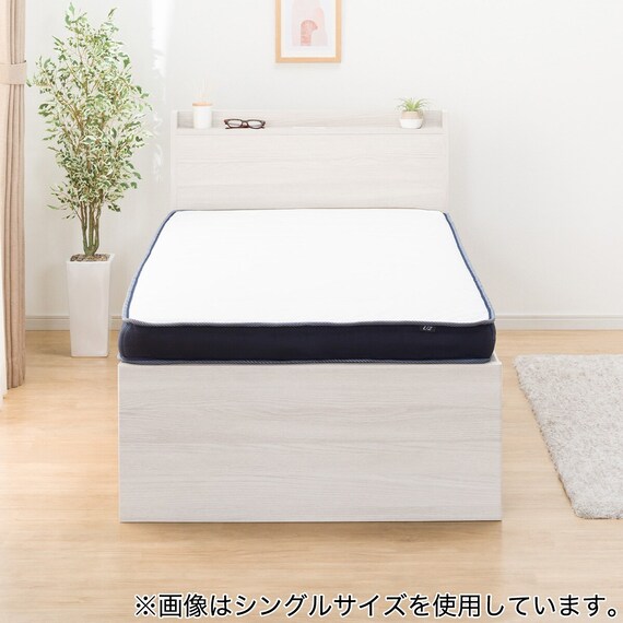 大容量収納×棚・コンセント付き】チェストベッド + マットレスセット 