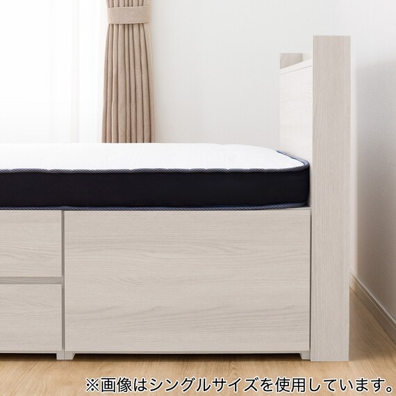 大容量収納×棚・コンセント付き】チェストベッド + マットレスセット 