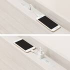 【大容量収納×棚・コンセント付き】チェストベッドフレーム ダブル (N-ジオT2 40M-S すのこ WW) 20枚目画像