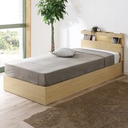 シングル 棚・照明付きベッドフレーム【期間限定価格:8/8~9/24まで】