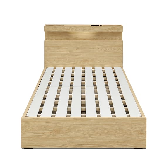 シングル 棚・照明付きベッドフレーム (NA) 2枚目画像