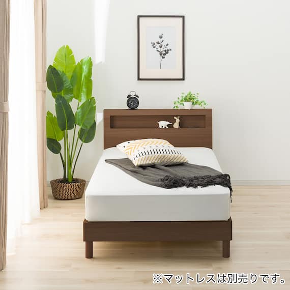 シングルベッドフレーム(ヘンリック 棚・コンセント付き KD MBR) 2枚目画像