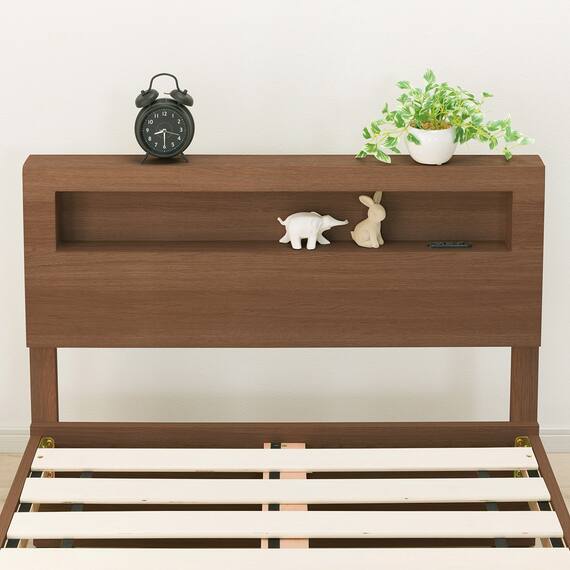 シングルベッドフレーム(ヘンリック 棚・コンセント付き KD MBR) 5枚目画像