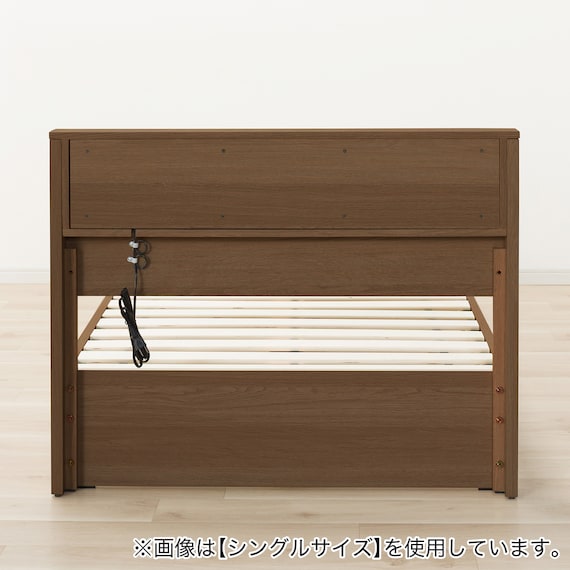 セミダブルベッドフレーム(ヘンリック 棚・コンセント付き MBR) 3枚目画像