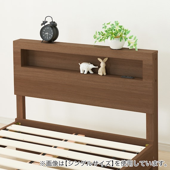 セミダブルベッドフレーム(ヘンリック 棚・コンセント付き MBR) 4枚目画像