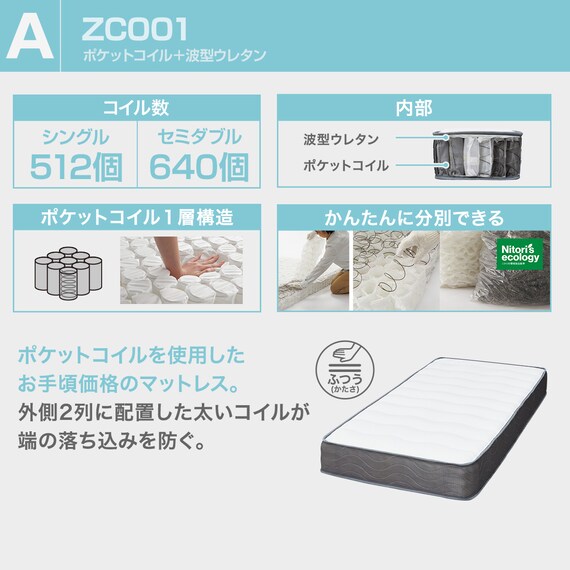 シングル すのこベッドフレームマットレスセット(ヘンリック KD GW/ZC001 EM) 3枚目画像