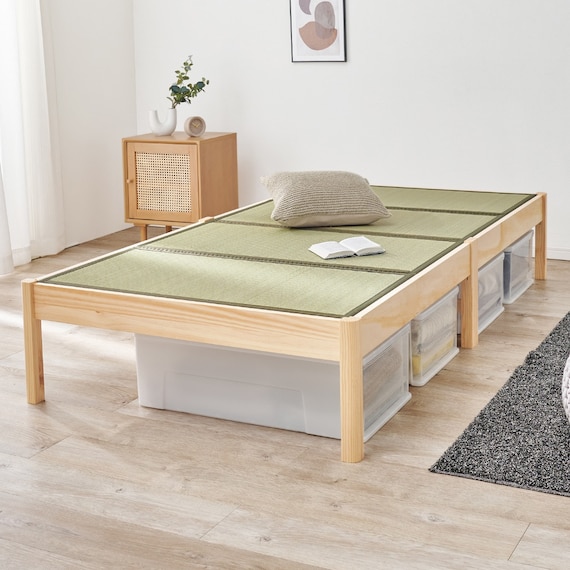 シングル 組立簡単天然い草ベッド (NA/GR) 1枚目画像