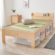 シングル 頑丈畳ベッド (棚コンセント付き)