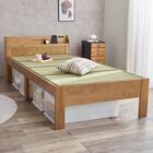 シングル 頑丈畳ベッド (棚コンセント付き LBR/GR) 1枚目画像