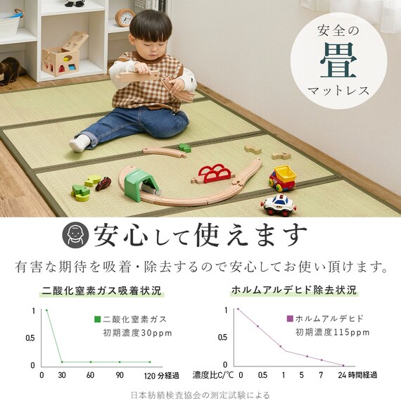 シングル 頑丈畳ベッド (棚コンセント付き LBR/GR) 5枚目画像