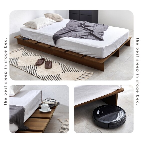 セミダブル お部屋を広く見せるステージベッド (幅140cm BR) 5枚目画像