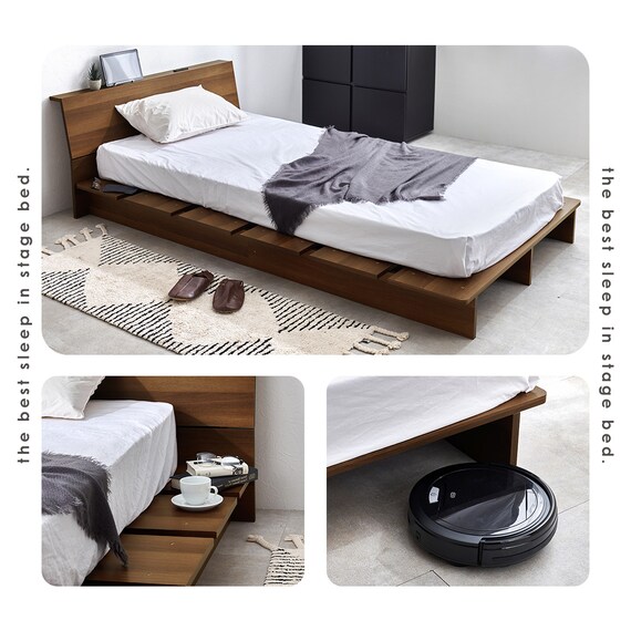 シングル お部屋を広く見せるステージベッド (ヘッド付き幅120cm BR) 5枚目画像