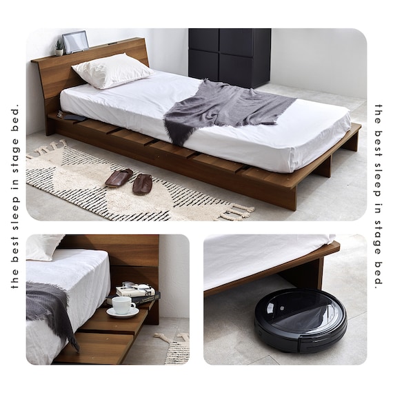 シングル お部屋を広く見せるステージベッド (ヘッド付き幅120cm BR) 5枚目画像