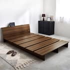 セミダブル お部屋を広く見せるステージベッド (ヘッド付き幅140cm BR) 1枚目画像