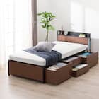 チェストベッドフレーム シングル (CL402 棚・コンセント付き MBR/BK) 6枚目画像