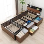 チェストベッドフレーム シングル (CL402 棚・コンセント付き MBR/BK) 11枚目画像