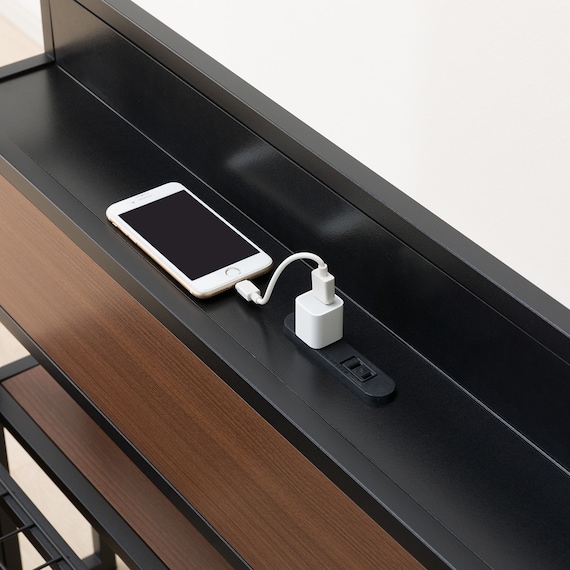 チェストベッドフレーム シングル (CL402 棚・コンセント付き MBR/BK) 18枚目画像