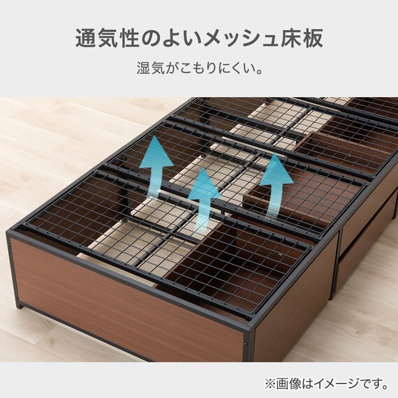 シングルベッドフレーム(CL402 収納・コンセント付き WW/WH) 5枚目画像