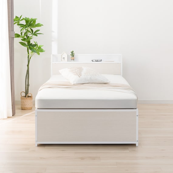 シングルベッドフレーム(CL402 収納・コンセント付き WW/WH) 7枚目画像