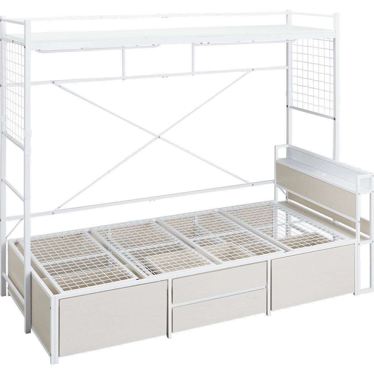 シングルベッドフレーム(CL402 収納・コンセント付き WW/WH) | ニトリ