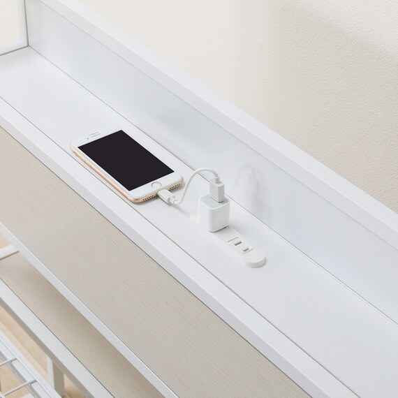 シングルベッドフレーム(CL402 収納・コンセント付き WW/WH) 18枚目画像