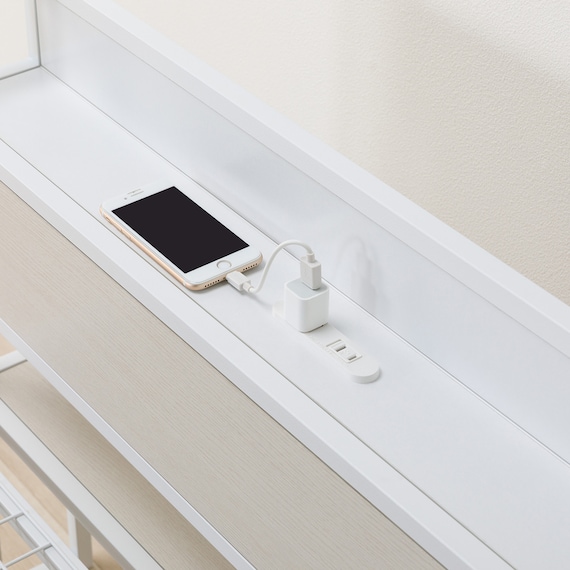 シングルベッドフレーム(CL402 収納・コンセント付き WW/WH) 18枚目画像