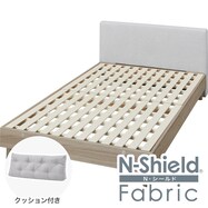 キズ・汚れに強いファブリック セミダブルクッション付きすのこベッドフレーム(FB501 レッグ NS/HB002)