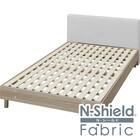 キズ・汚れに強いファブリック セミダブルすのこベッドフレーム(FB501 LL-レッグ Nシールド LGY/GW) 1枚目画像