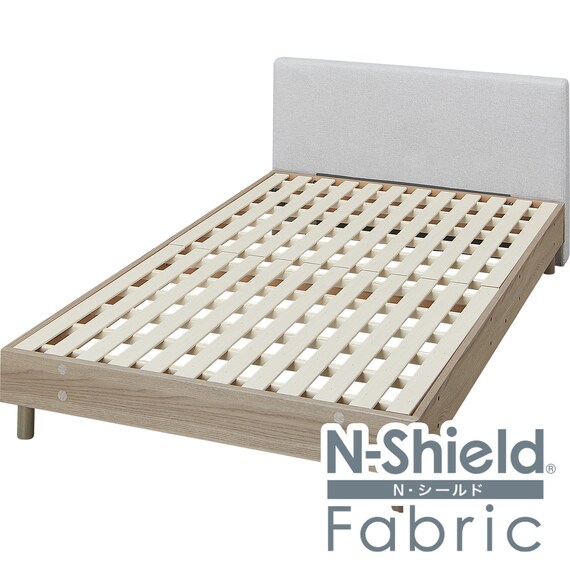 キズ・汚れに強いファブリック セミダブルすのこベッドフレーム(FB501 LL-レッグ Nシールド LGY/GW) 1枚目画像