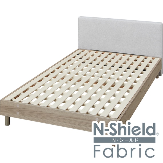キズ・汚れに強いファブリック セミダブルすのこベッドフレーム(FB501 LL-レッグ Nシールド LGY/GW) 1枚目画像