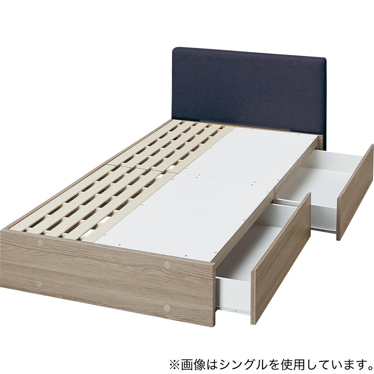 収納付きファブリックベッドフレーム シングル 引き出しタイプ (FB501