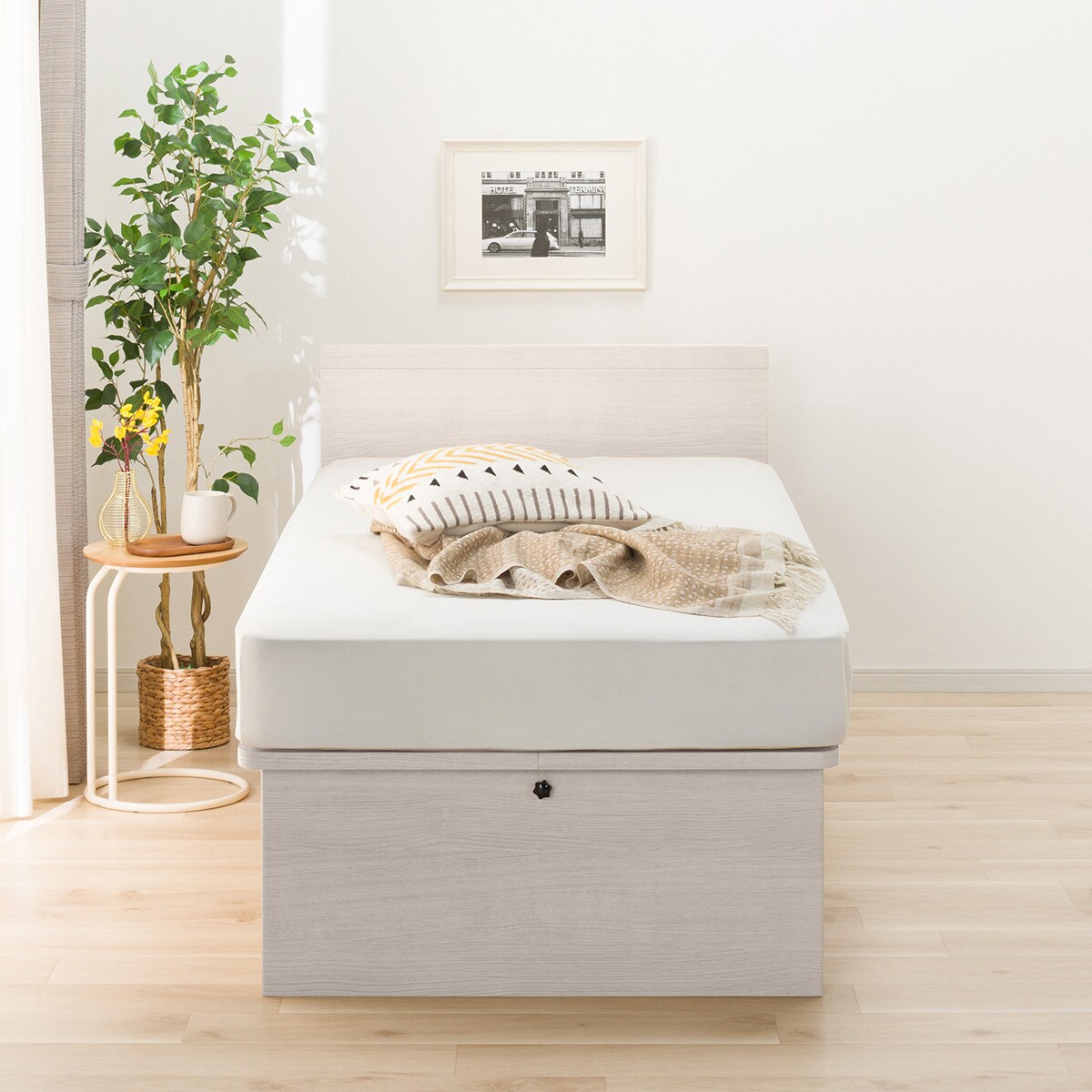 シングル収納付きベッドフレーム(N-ジオ F-LU たて開き WW) | ニトリ