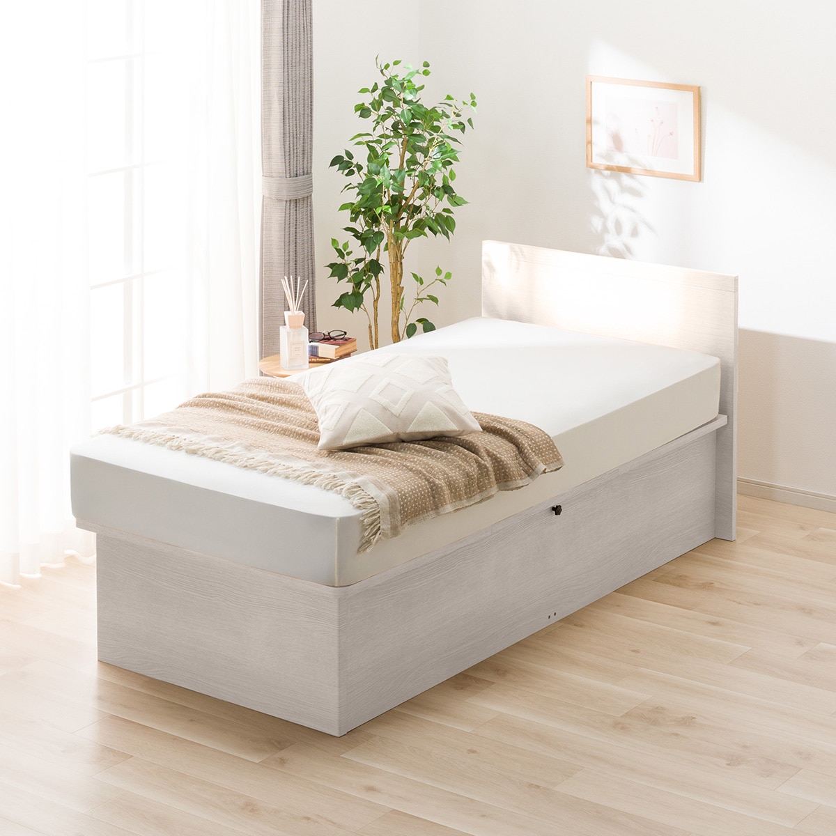 シングル収納付きベッドフレーム(N-ジオ F-LU よこ開き WW) | ニトリ