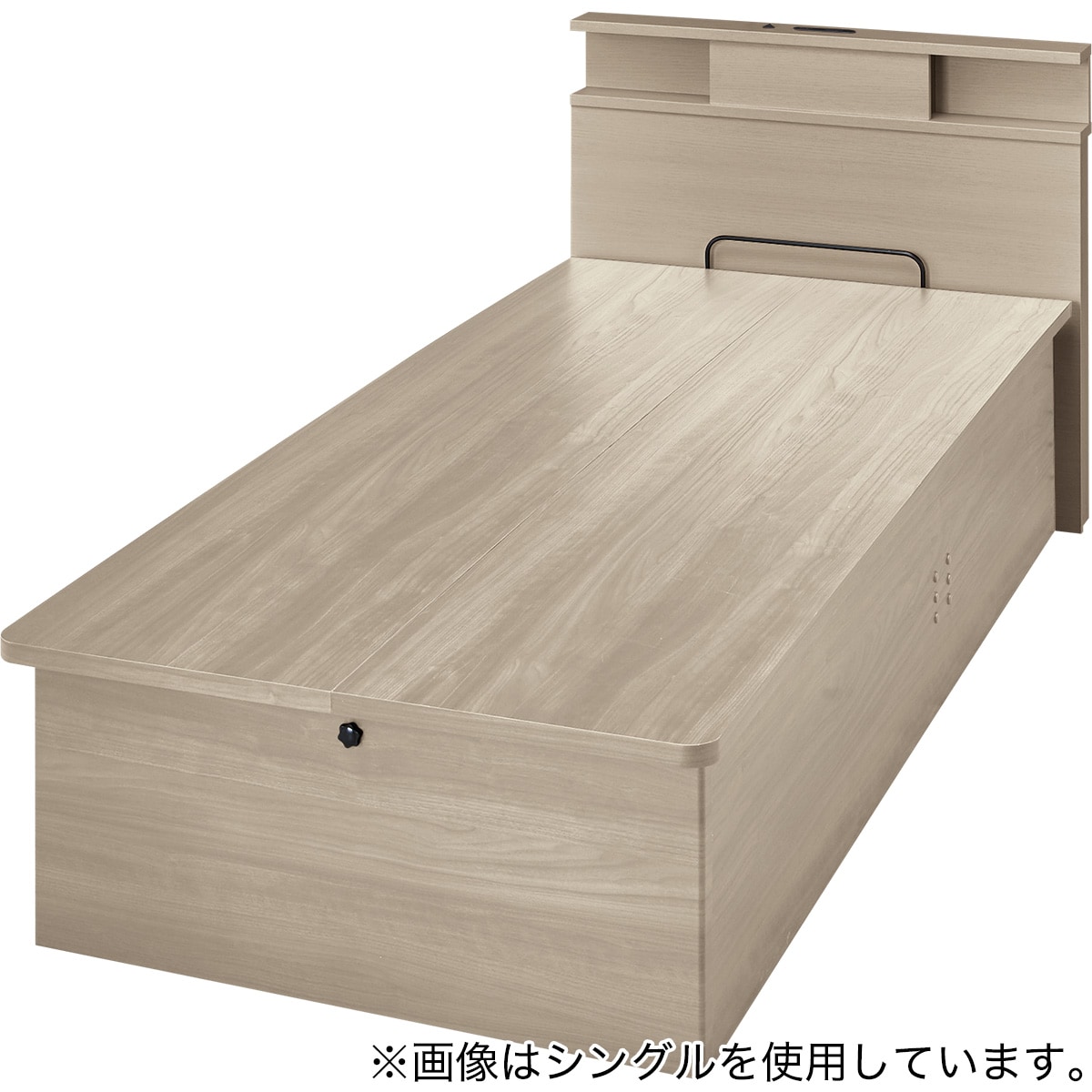 セミダブル収納付きベッドフレーム(N-ジオ C-LU たて開き GW) | ニトリ